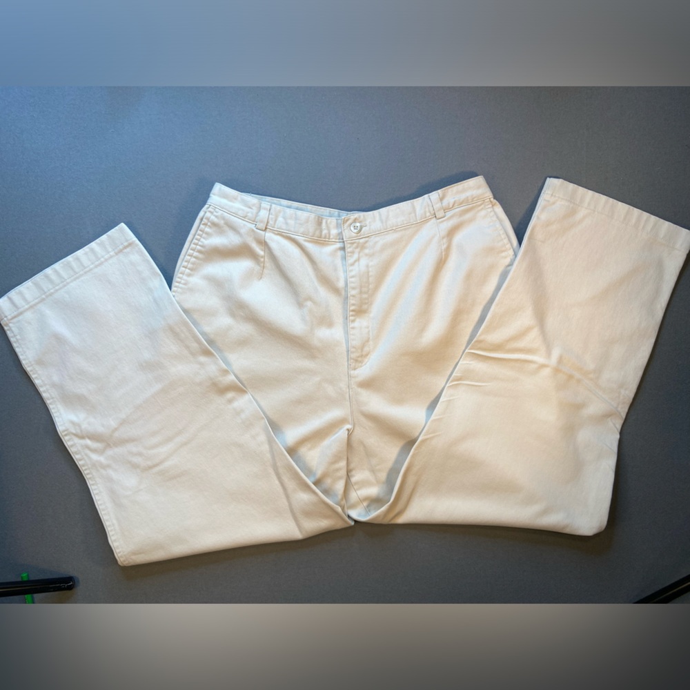 Lands End High Waisted Cotton Women’s Khakis, Size 16